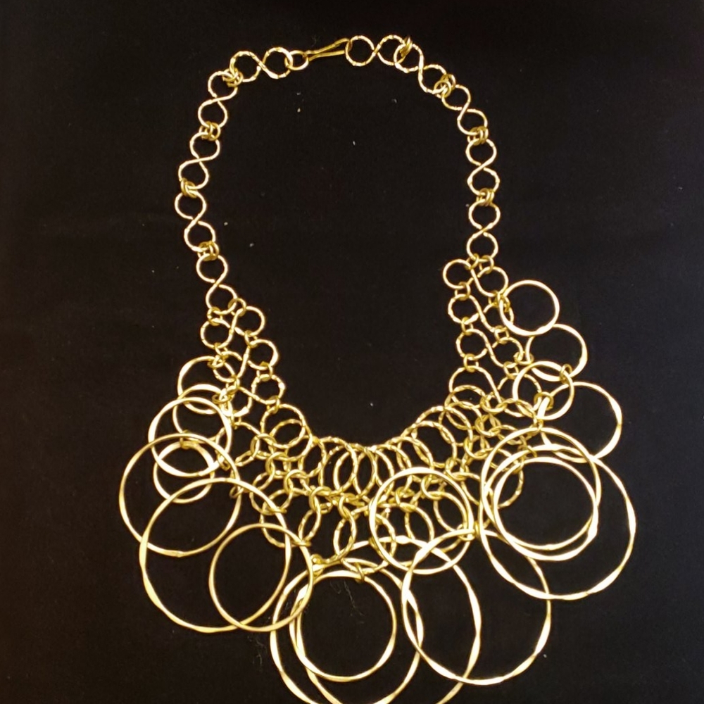 Figure 8 and ring Brass Necklace